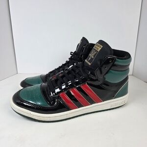 Adidas Top Ten Black/Green/Red FX7874 Basketball High Top Patent Leather
